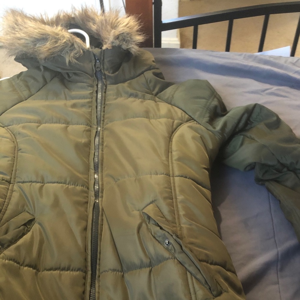 Green winter coat long brand new